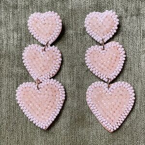 Pink Heart Drop Earrings